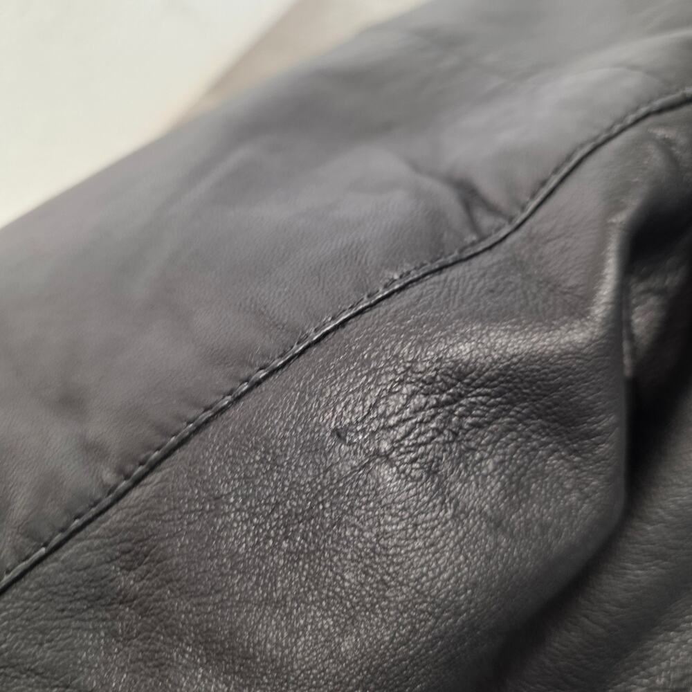 Lambskin Leather Jacket Black Men's XL Lined Dark Academia Grunge - Picture 6 of 11